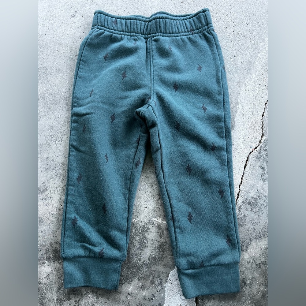 Cat & Jack Kids Joggers - Teal with Black lightening pattern Accents